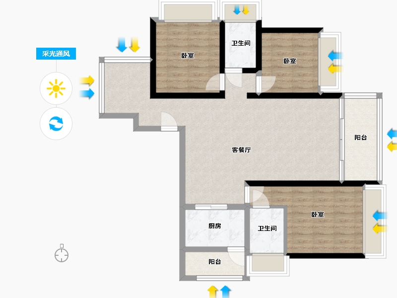 贵州省-安顺市-虹湖天域-92.62-户型库-采光通风