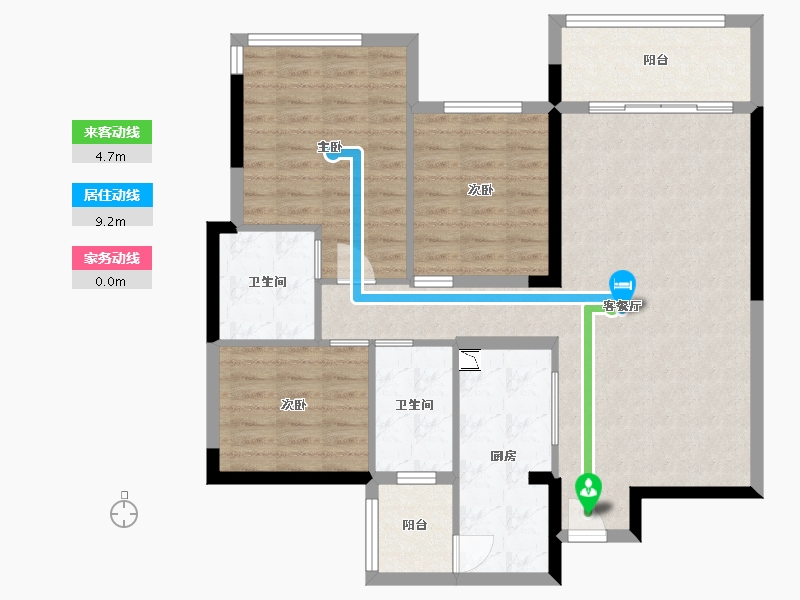 贵州省-贵阳市-四季贵州椿棠府-98.31-户型库-动静线