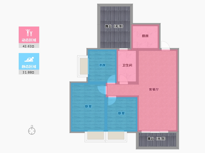 贵州省-安顺市-安普翡丽云邸-81.96-户型库-动静分区