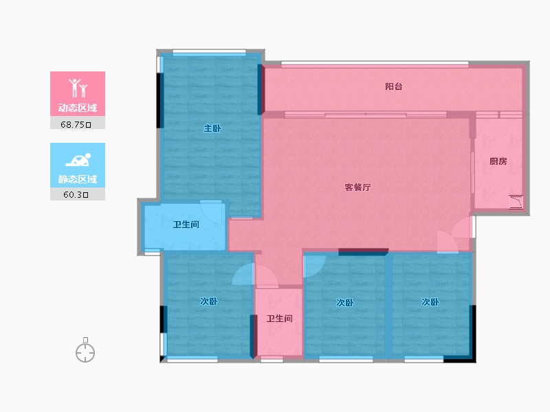 贵州省-贵阳市-四季贵州椿棠府-117.78-户型库-动静分区