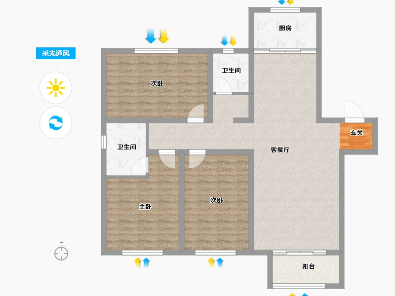 河北省-邢台市-领世中央公园-111.99-户型库-采光通风