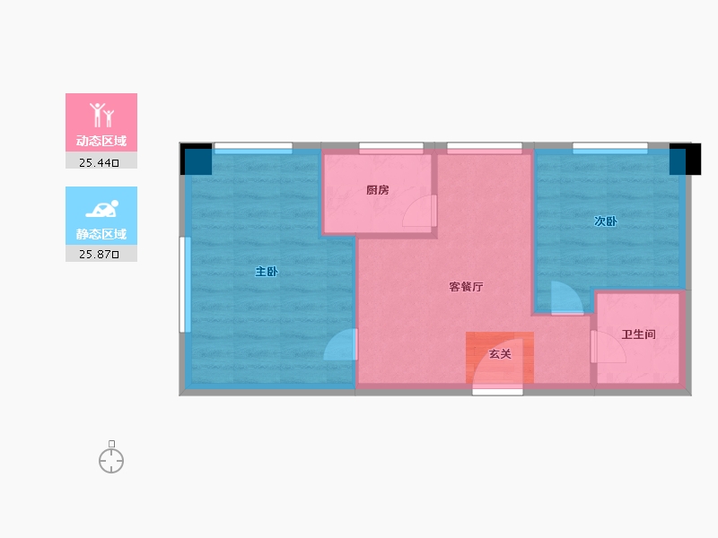 河北省-邢台市-景城城市之光-46.00-户型库-动静分区