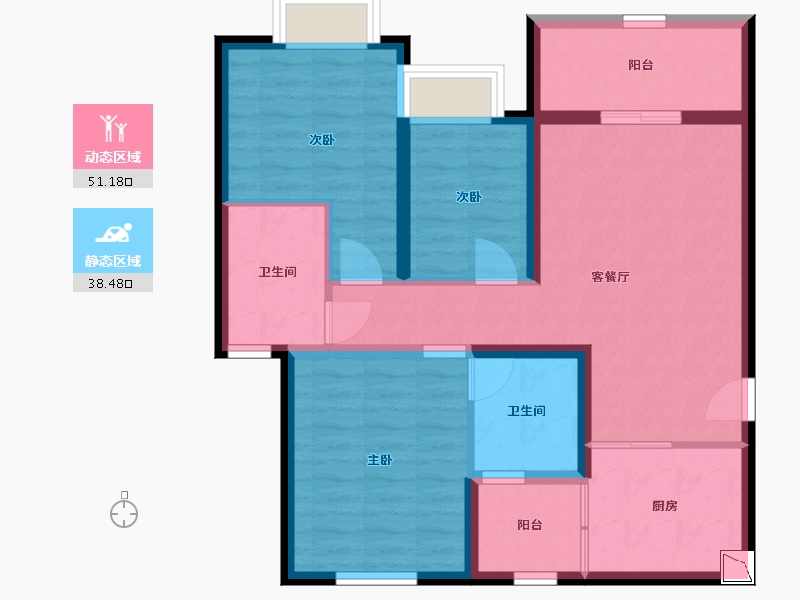 河北省-石家庄市-昆明恒大国际健康城-79.00-户型库-动静分区