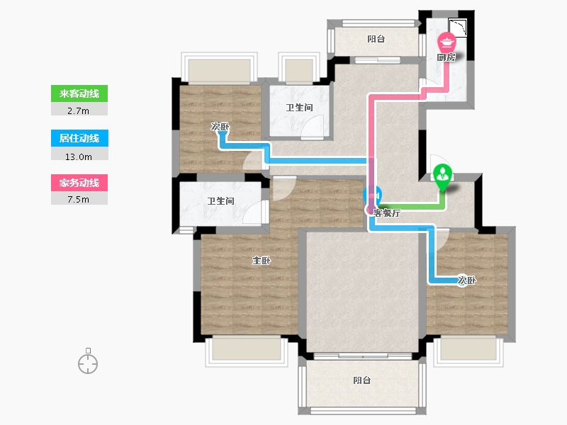 四川省-成都市-华侨城安仁里-90.80-户型库-动静线