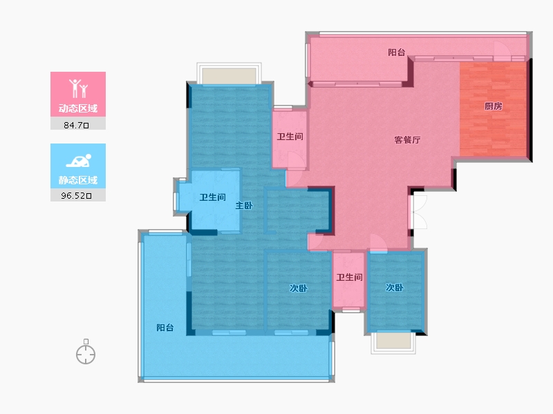 贵州省-贵阳市-贵高速花溪26°-165.99-户型库-动静分区