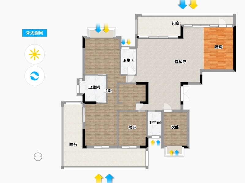 贵州省-贵阳市-贵高速花溪26°-165.99-户型库-采光通风