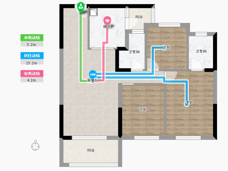 贵州省-贵阳市-四季贵州椿棠府-80.24-户型库-动静线