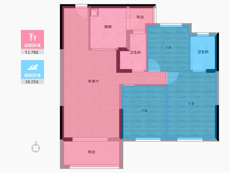 贵州省-贵阳市-四季贵州椿棠府-80.24-户型库-动静分区