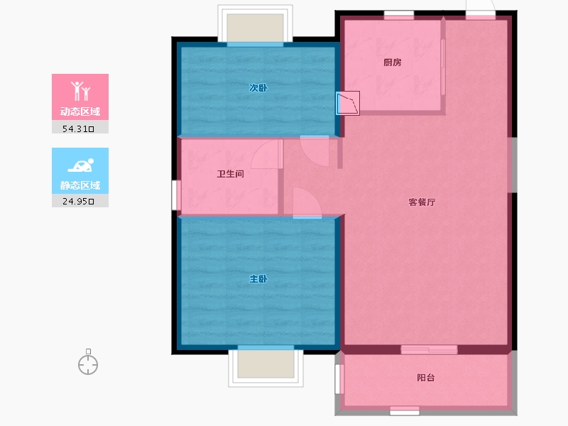 河北省-石家庄市-昆明恒大国际健康城-71.30-户型库-动静分区