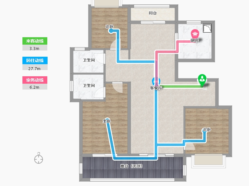 四川省-成都市-昆明恒大国际健康城-110.80-户型库-动静线