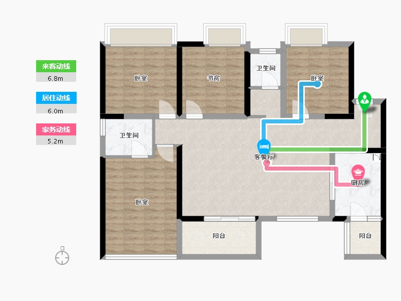 四川省-成都市-百悦城国际社区-106.66-户型库-动静线