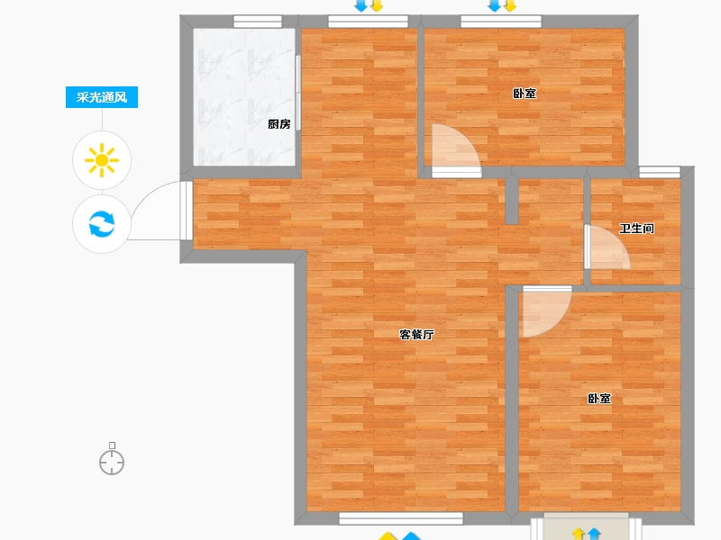 河北省-保定市-三利中和城-73.88-户型库-采光通风