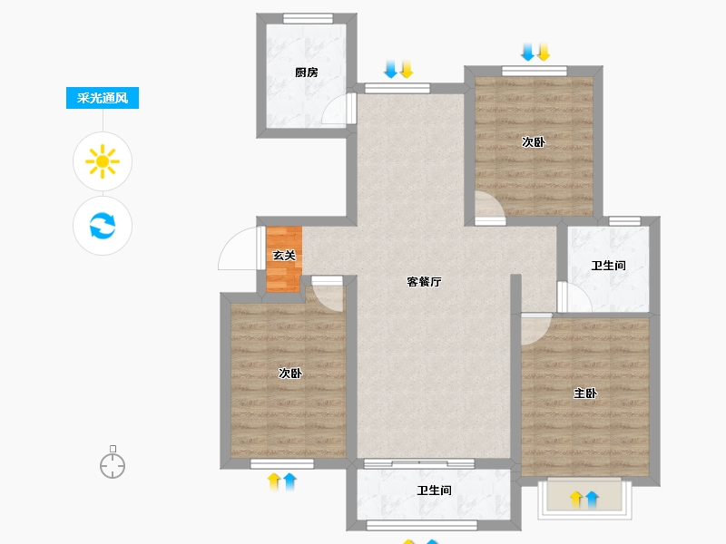 河北省-邢台市-祥云天和盛世-89.01-户型库-采光通风