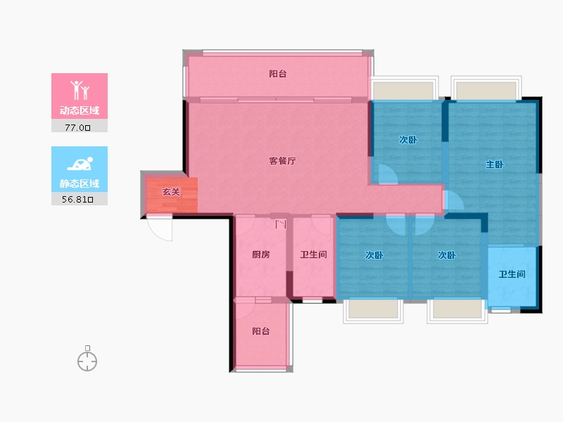 四川省-成都市-成都嘉和世纪城-120.25-户型库-动静分区