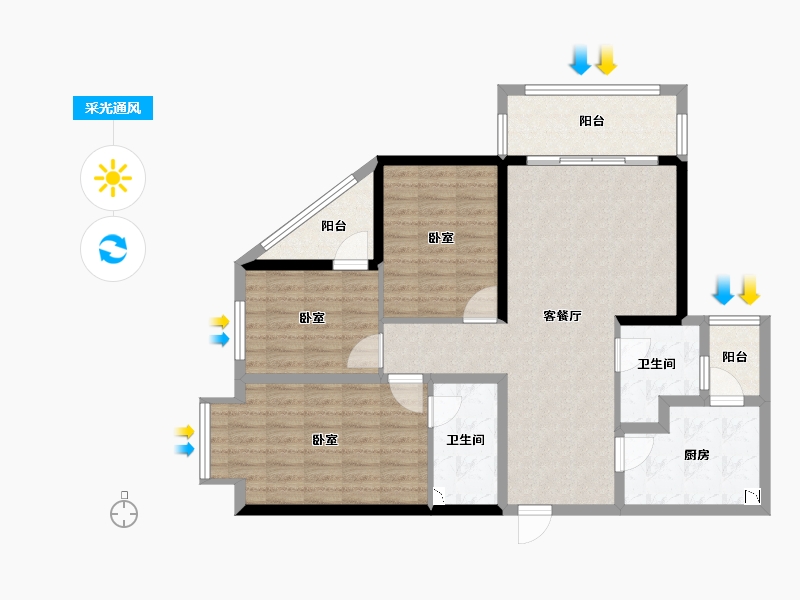 云南省-昆明市-俊发观云海-99.10-户型库-采光通风