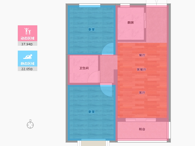 河北省-邢台市-御蓝庭-53.21-户型库-动静分区