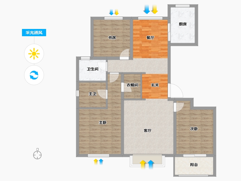 河北省-保定市-万象花郡-107.99-户型库-采光通风