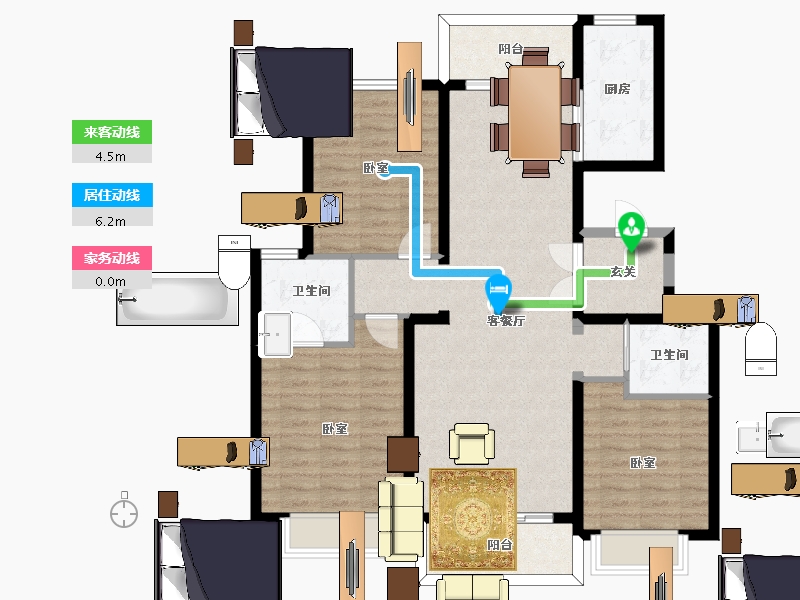 河北省-邯郸市-澜湾-104.06-户型库-动静线