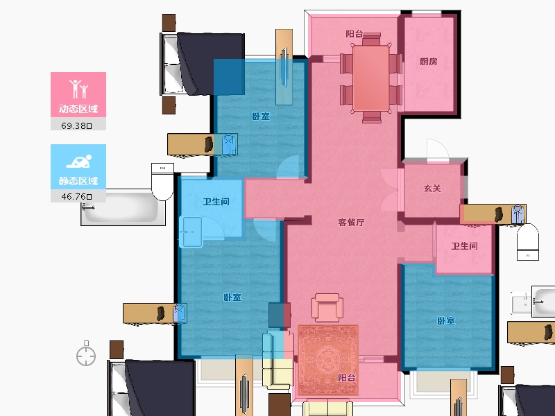 河北省-邯郸市-澜湾-104.06-户型库-动静分区