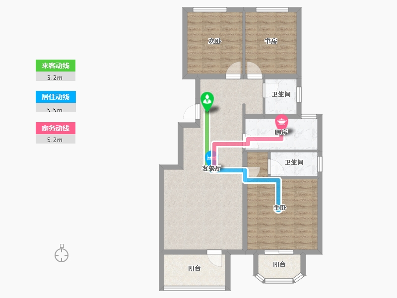 河北省-唐山市-荣盛御府-87.69-户型库-动静线