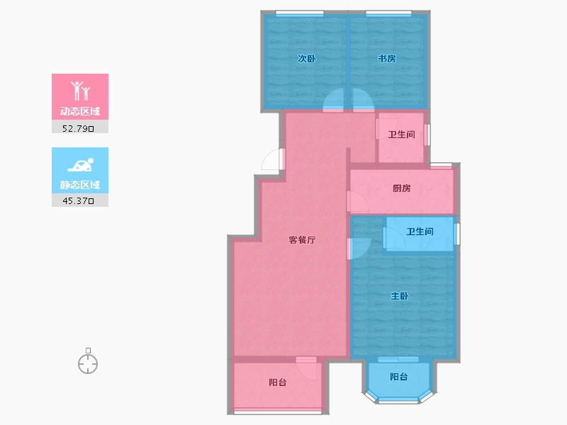 河北省-唐山市-荣盛御府-87.69-户型库-动静分区