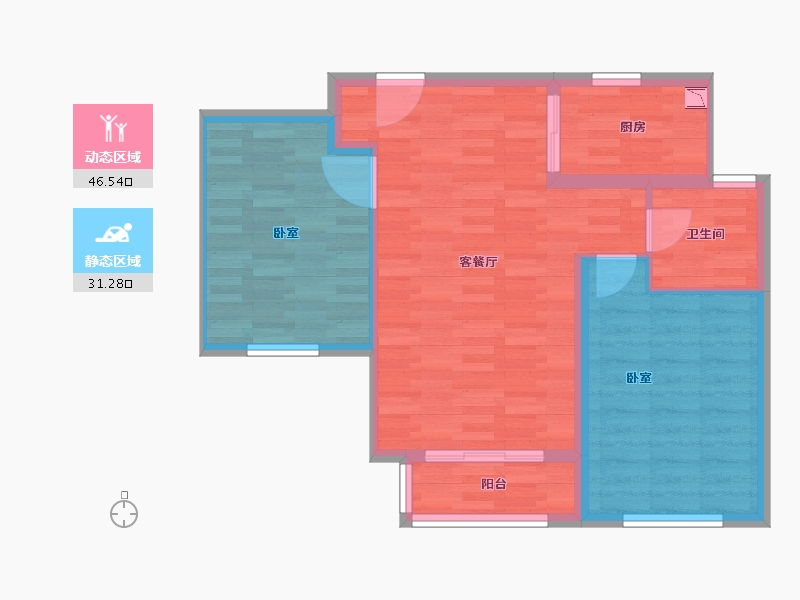 河北省-保定市-首衡熙悦府-70.46-户型库-动静分区