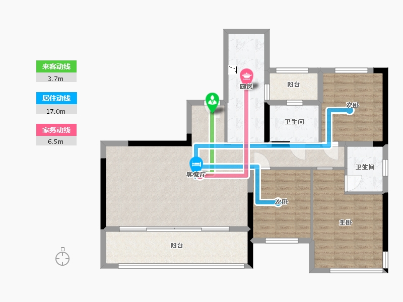 贵州省-贵阳市-四季贵州椿棠府-103.50-户型库-动静线