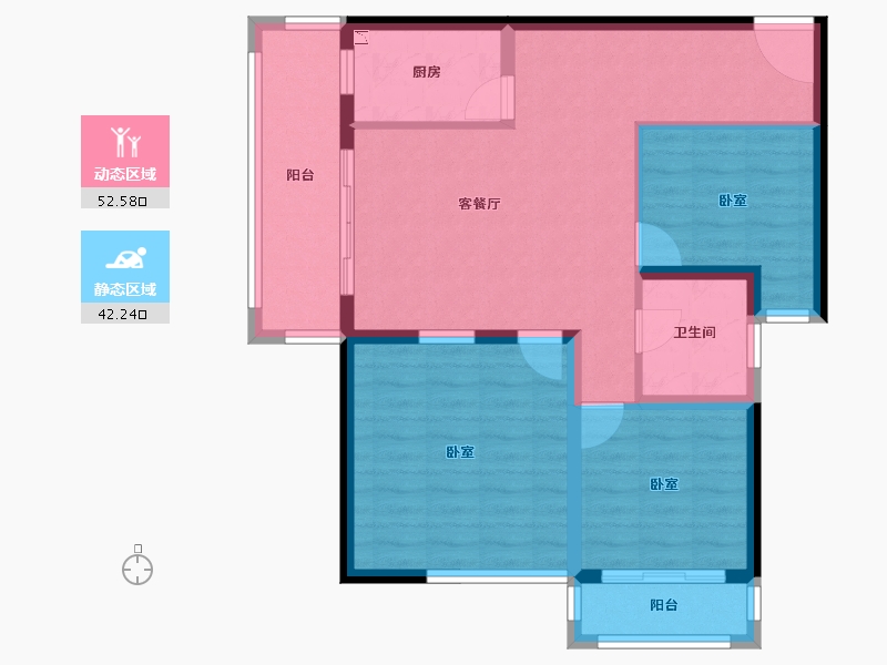 云南省-昆明市-俊发观云海-84.75-户型库-动静分区