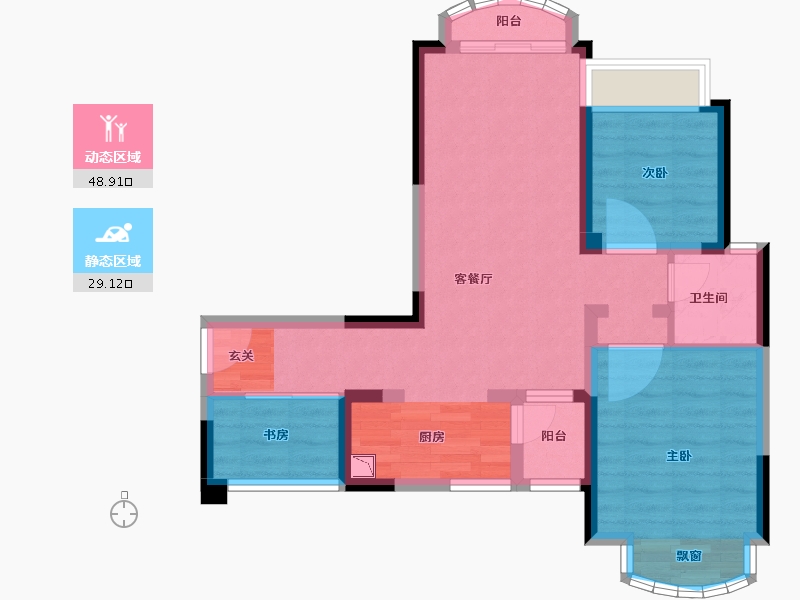 四川省-成都市-嘉合凤凰岛-68.99-户型库-动静分区