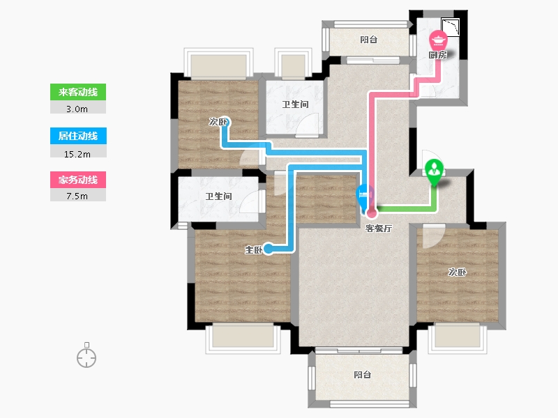 四川省-成都市-华侨城安仁里-87.72-户型库-动静线