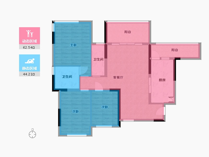 贵州省-贵阳市-四季贵州椿棠府-95.01-户型库-动静分区