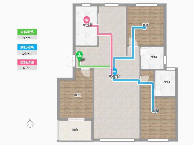 河北省-邯郸市-江泉富贵苑-105.00-户型库-动静线