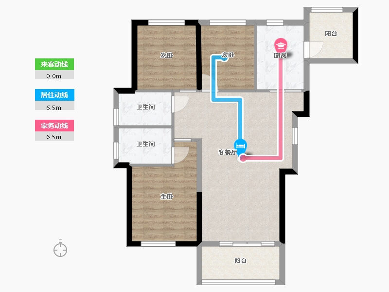 贵州省-贵阳市-四季贵州椿棠府-85.79-户型库-动静线