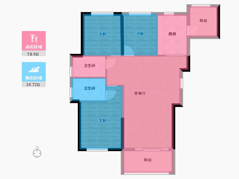 贵州省-贵阳市-四季贵州椿棠府-85.79-户型库-动静分区