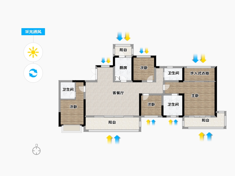 四川省-成都市-阳光城檀悦-150.65-户型库-采光通风