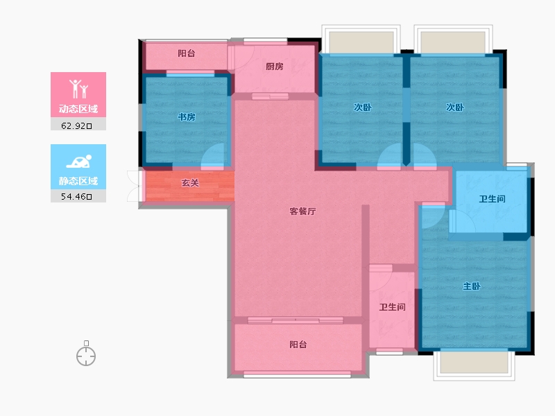 云南省-曲靖市-凤凰嘉园公园里-103.26-户型库-动静分区