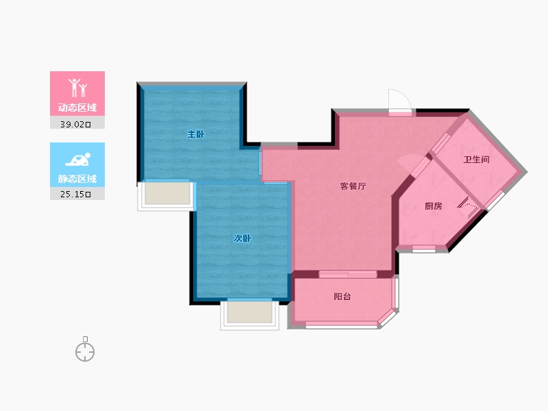 贵州省-贵阳市-贵阳恒大帝景-56.51-户型库-动静分区