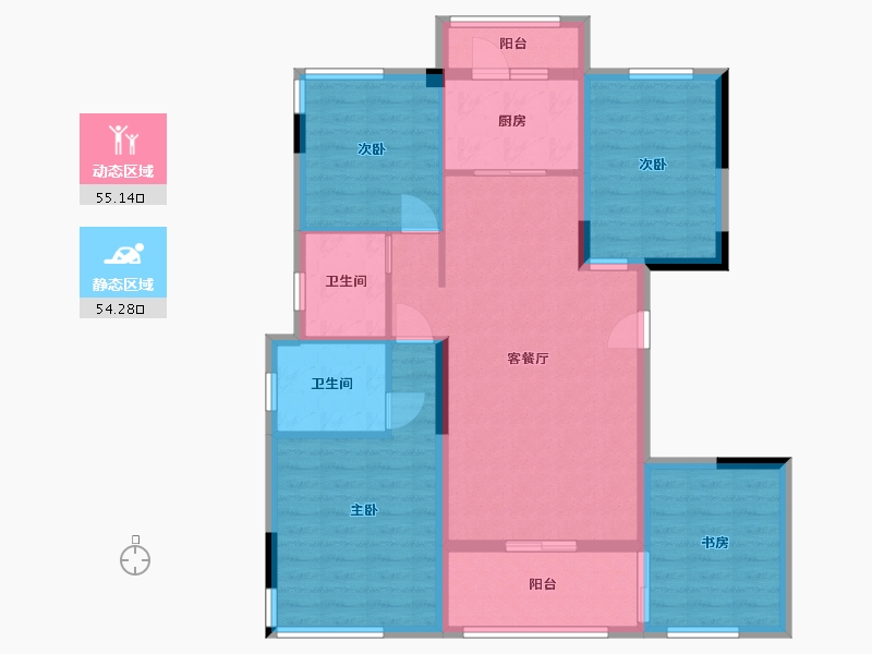 贵州省-贵阳市-四季贵州椿棠府-97.84-户型库-动静分区