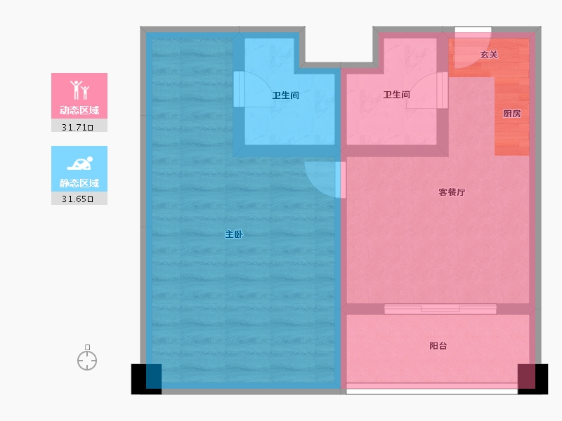 云南省-曲靖市-金博西湖园-55.81-户型库-动静分区