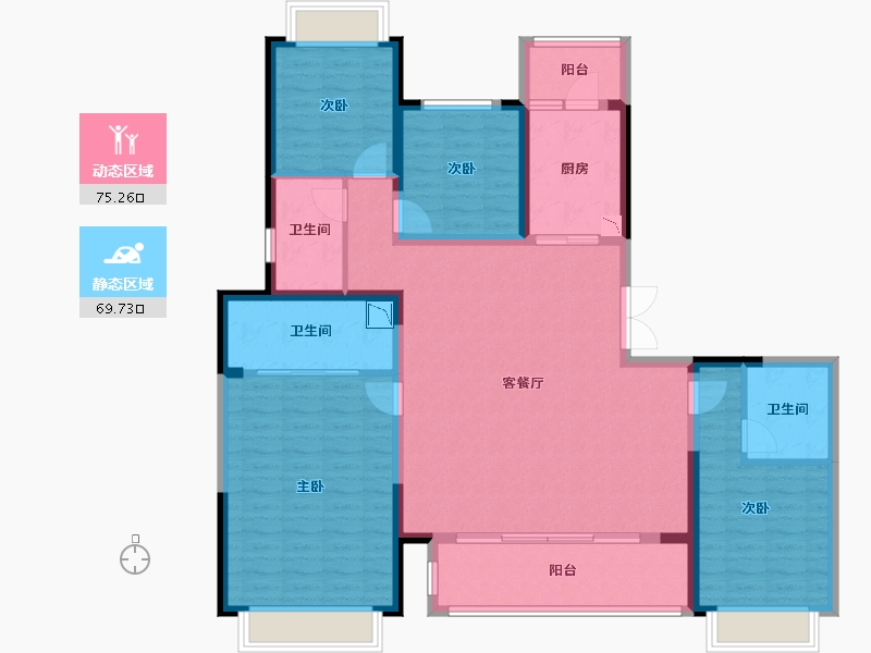 四川省-成都市-阳光城檀悦-130.32-户型库-动静分区