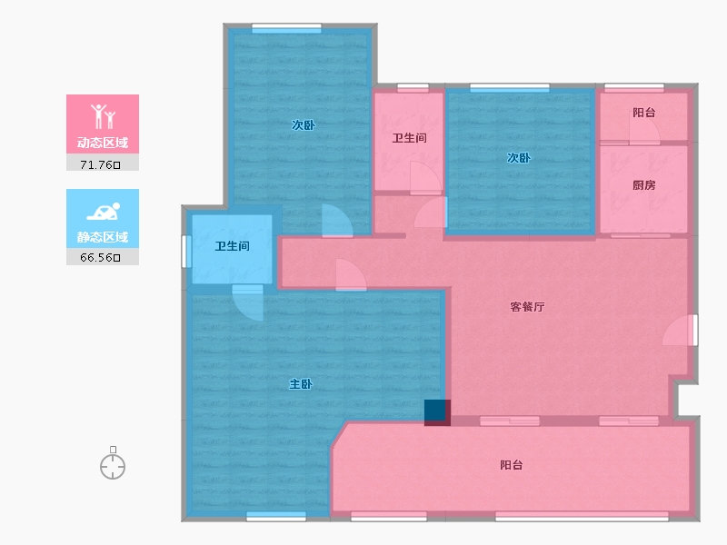 贵州省-贵阳市-双龙悦城-125.66-户型库-动静分区