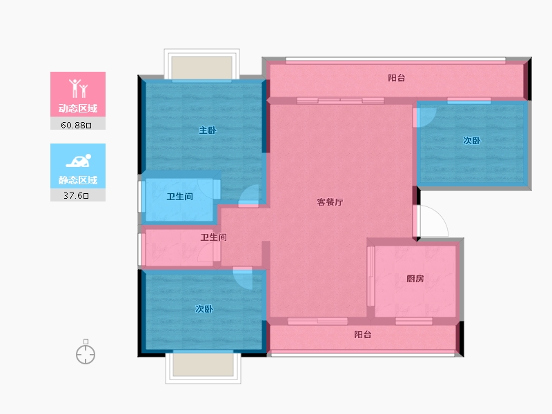 贵州省-遵义市-首府壹号-86.00-户型库-动静分区