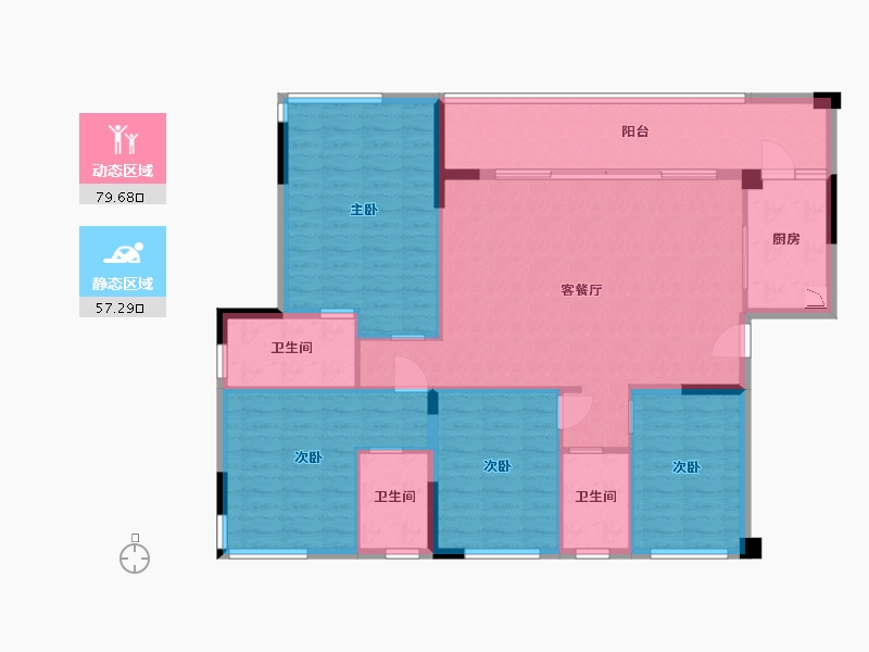 贵州省-贵阳市-四季贵州椿棠府-124.78-户型库-动静分区