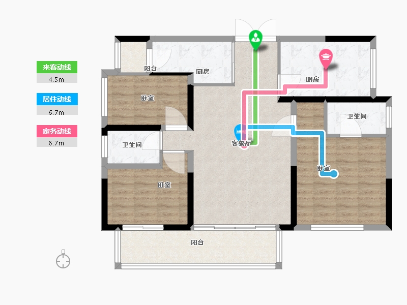 四川省-成都市-凤凰1号栖云湖-97.35-户型库-动静线