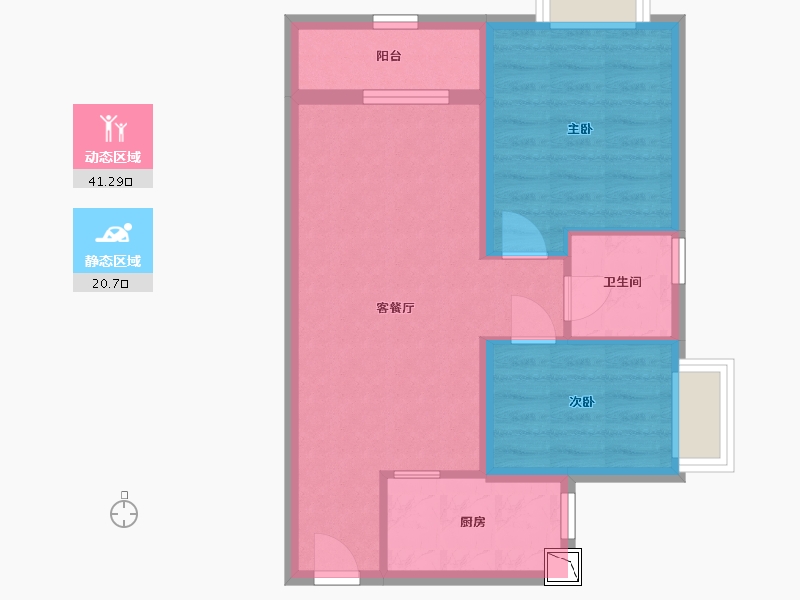 河北省-石家庄市-昆明恒大国际健康城-54.96-户型库-动静分区