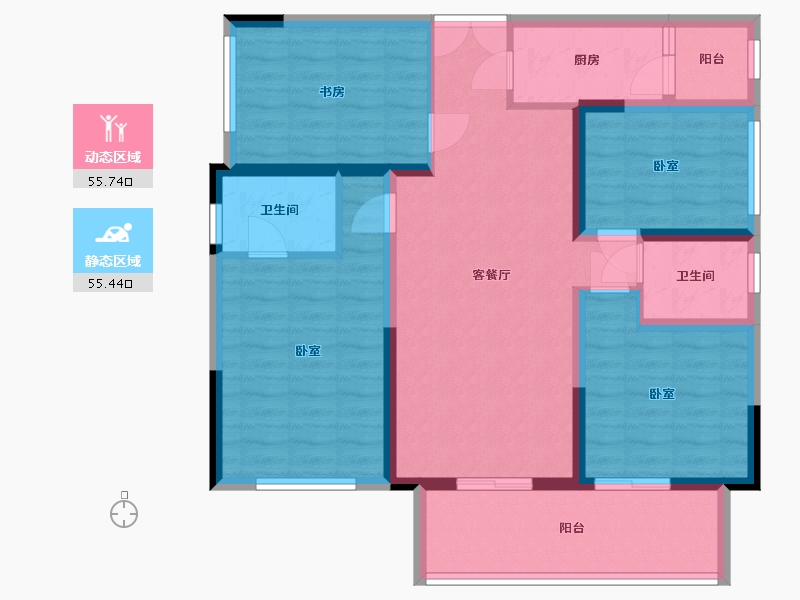 四川省-成都市-凤凰1号栖云湖-98.76-户型库-动静分区