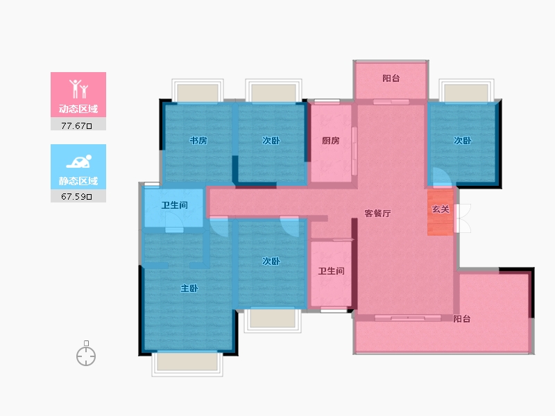 云南省-曲靖市-凤凰嘉园公园里-128.13-户型库-动静分区