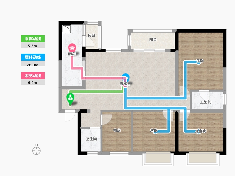 四川省-成都市-融侨悦蓉城-96.50-户型库-动静线