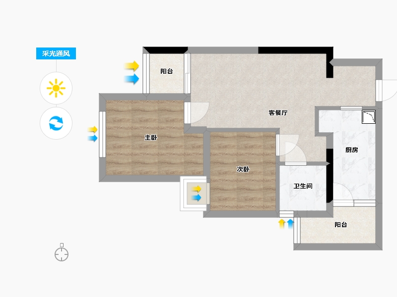 贵州省-贵阳市-四季贵州椿棠府-48.32-户型库-采光通风