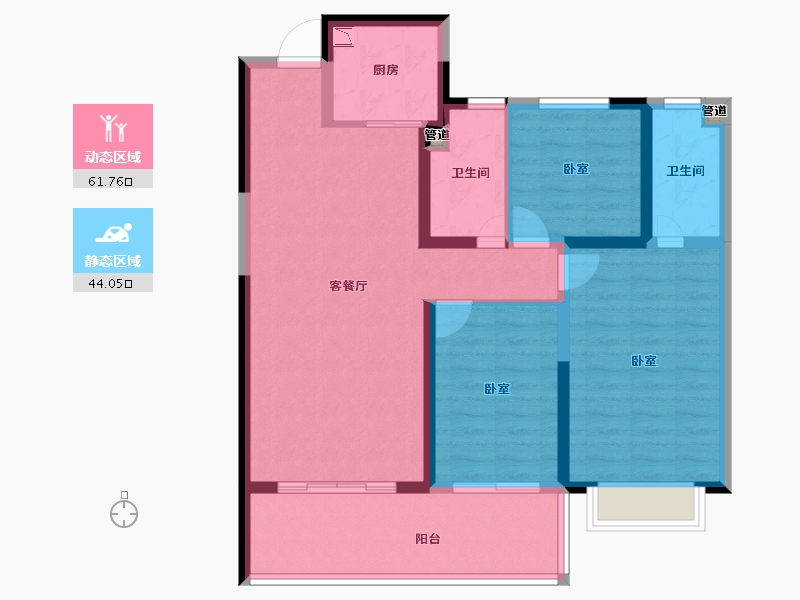 云南省-昆明市-华飞新域宸璟-94.83-户型库-动静分区